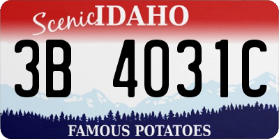 ID license plate 3B4031C