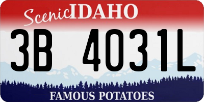 ID license plate 3B4031L