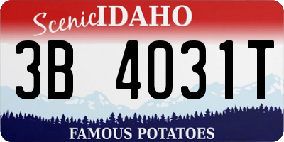 ID license plate 3B4031T