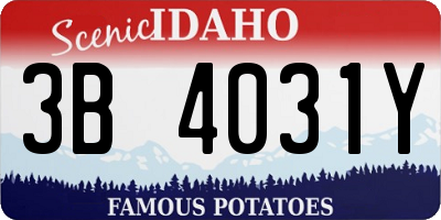 ID license plate 3B4031Y