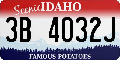 ID license plate 3B4032J