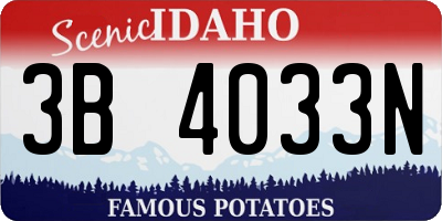 ID license plate 3B4033N