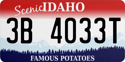 ID license plate 3B4033T