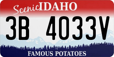 ID license plate 3B4033V