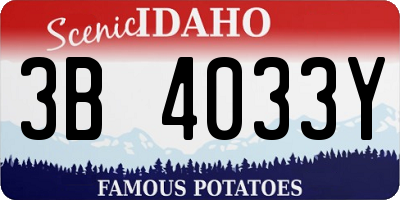 ID license plate 3B4033Y