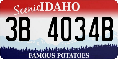 ID license plate 3B4034B