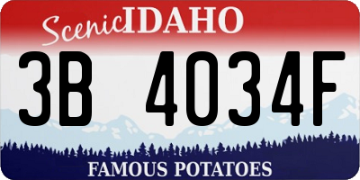 ID license plate 3B4034F