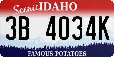 ID license plate 3B4034K