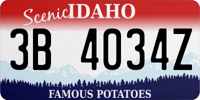 ID license plate 3B4034Z