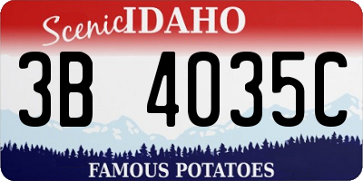 ID license plate 3B4035C