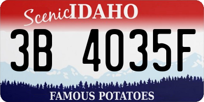ID license plate 3B4035F
