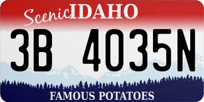ID license plate 3B4035N