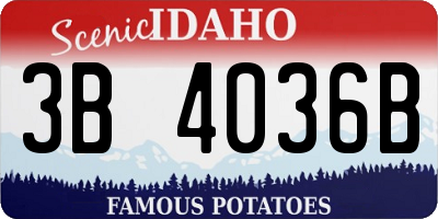 ID license plate 3B4036B
