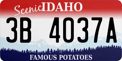 ID license plate 3B4037A