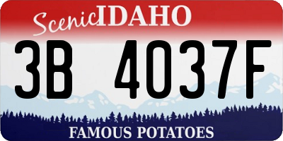 ID license plate 3B4037F
