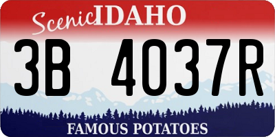 ID license plate 3B4037R