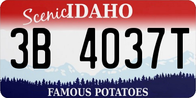 ID license plate 3B4037T