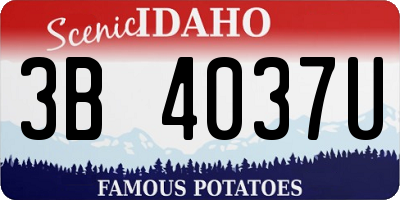 ID license plate 3B4037U