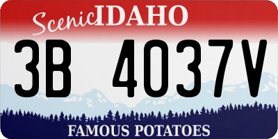 ID license plate 3B4037V