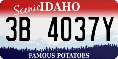 ID license plate 3B4037Y
