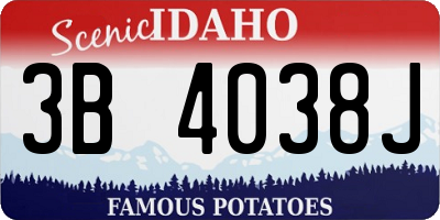 ID license plate 3B4038J
