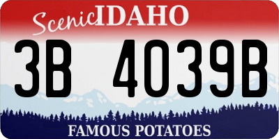 ID license plate 3B4039B