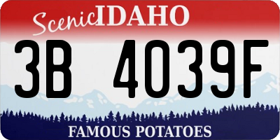 ID license plate 3B4039F