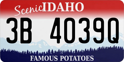 ID license plate 3B4039Q