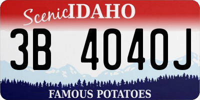 ID license plate 3B4040J