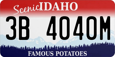 ID license plate 3B4040M