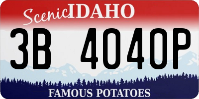 ID license plate 3B4040P