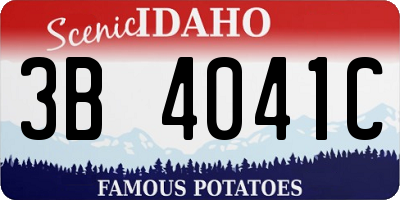ID license plate 3B4041C