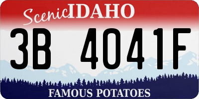 ID license plate 3B4041F