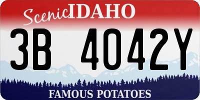ID license plate 3B4042Y