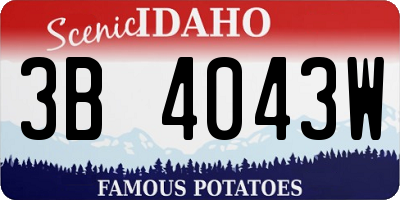 ID license plate 3B4043W