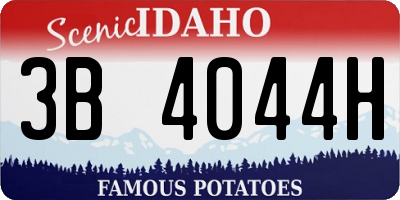 ID license plate 3B4044H
