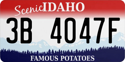 ID license plate 3B4047F