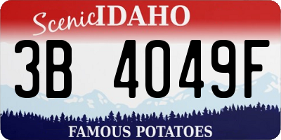 ID license plate 3B4049F