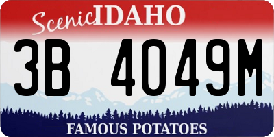 ID license plate 3B4049M
