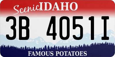 ID license plate 3B4051I