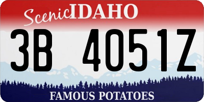 ID license plate 3B4051Z