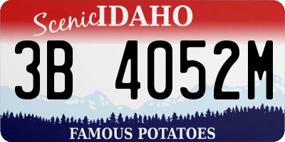 ID license plate 3B4052M