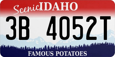 ID license plate 3B4052T