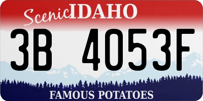 ID license plate 3B4053F