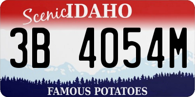 ID license plate 3B4054M