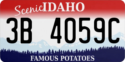 ID license plate 3B4059C