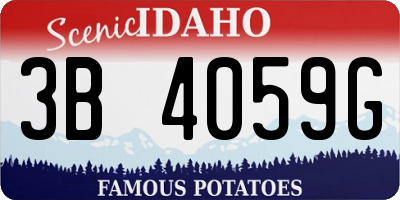 ID license plate 3B4059G