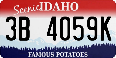 ID license plate 3B4059K