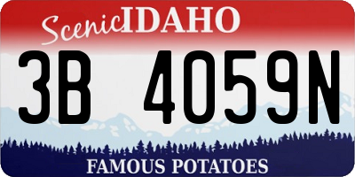 ID license plate 3B4059N
