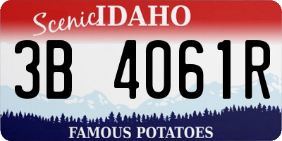 ID license plate 3B4061R